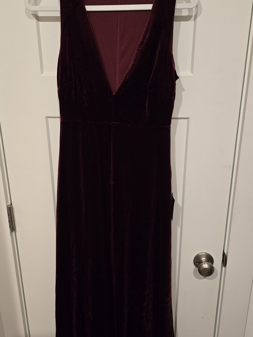 Lulu's Burgundy Velvet V-Neck Sleeveless Dress - Picture 3 of 7